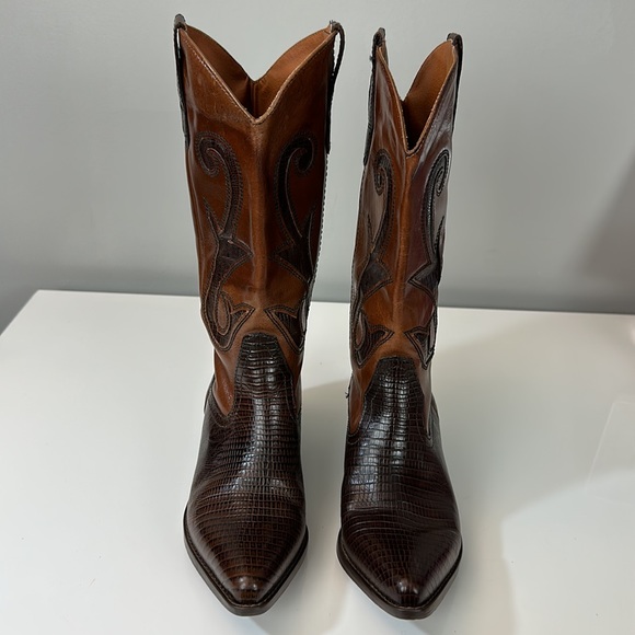 Vintage Nine West Nolan Brown Leather Western Boots Size 7 EUC - Picture 5 of 14